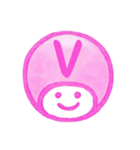 ピンク色・数字とローマ字♪プリチーはんこ（個別スタンプ：36）