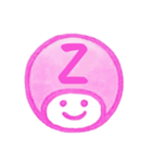 ピンク色・数字とローマ字♪プリチーはんこ（個別スタンプ：40）