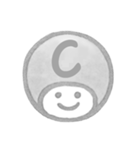 白黒・数字とローマ字♪プリチーはんこ（個別スタンプ：17）