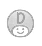 白黒・数字とローマ字♪プリチーはんこ（個別スタンプ：18）