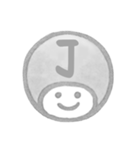 白黒・数字とローマ字♪プリチーはんこ（個別スタンプ：24）