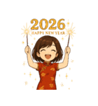 新年の女の子（個別スタンプ：3）