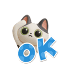 ハチワレぶち【3D】2（個別スタンプ：6）