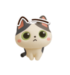 ハチワレぶち【3D】2（個別スタンプ：8）