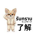 チワワ犬のタイ語日本語挨拶（個別スタンプ：1）