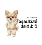 チワワ犬のタイ語日本語挨拶（個別スタンプ：12）