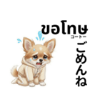 チワワ犬のタイ語日本語挨拶（個別スタンプ：37）
