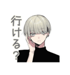 金髪男子★飲みの誘いと出欠（個別スタンプ：5）
