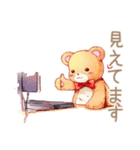 やさしいくまのリモートワーク★一言（個別スタンプ：16）