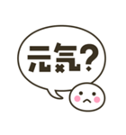 毎日使える 丸い顔のふきだしスタンプ（個別スタンプ：15）