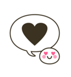 毎日使える 丸い顔のふきだしスタンプ（個別スタンプ：37）