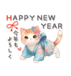 猫がいっぱい♡大人可愛いお正月【改訂版】（個別スタンプ：7）