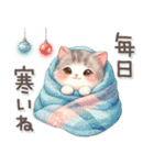 猫がいっぱい♡大人可愛いお正月【改訂版】（個別スタンプ：24）