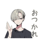金髪男子のお礼★確認スタンプ（個別スタンプ：3）