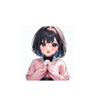 にっこりガールの癒しアニメ（個別スタンプ：6）