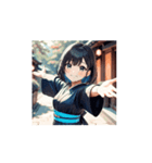 和風町娘のほっこりスタンプ（個別スタンプ：1）