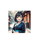 和風町娘のほっこりスタンプ（個別スタンプ：2）
