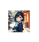 和風町娘のほっこりスタンプ（個別スタンプ：3）