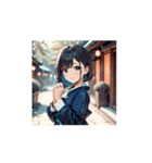 和風町娘のほっこりスタンプ（個別スタンプ：6）
