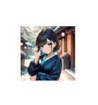 和風町娘のほっこりスタンプ（個別スタンプ：7）