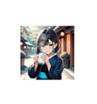 和風町娘のほっこりスタンプ（個別スタンプ：15）