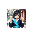 和風町娘のほっこりスタンプ（個別スタンプ：16）