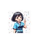 元気いっぱい！走る女の子スタンプ（個別スタンプ：10）