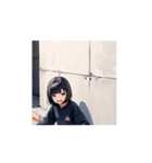 元気爆発！パーカー少女のリアクション（個別スタンプ：5）