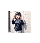 元気爆発！パーカー少女のリアクション（個別スタンプ：13）