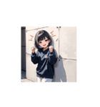 ゆるかわパーカーガールの毎日（個別スタンプ：1）