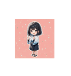 素直でかわいい制服ガールの毎日スタンプ（個別スタンプ：1）