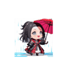 赤黒ちび騎士のかわいいアニメリアクション（個別スタンプ：11）