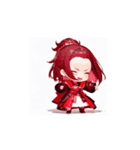赤黒ちび騎士のかわいいアニメリアクション（個別スタンプ：16）