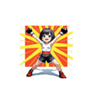 元気いっぱい！ファイティング少女（個別スタンプ：1）