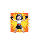 元気いっぱい！ファイティング少女（個別スタンプ：3）