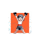 元気いっぱい！ファイティング少女（個別スタンプ：9）