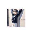 ほのぼのパーカー少女の日常スタンプ（個別スタンプ：4）