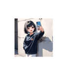 ほのぼのパーカー少女の日常スタンプ（個別スタンプ：5）