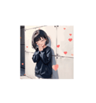 ほのぼのパーカー少女の日常スタンプ（個別スタンプ：8）