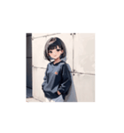 ほのぼのパーカー少女の日常スタンプ（個別スタンプ：12）
