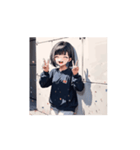 ほのぼのパーカー少女の日常スタンプ（個別スタンプ：15）