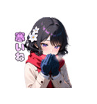 ぬくもりマフラーガール（個別スタンプ：4）