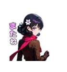 ぬくもりマフラーガール（個別スタンプ：22）