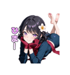 ぬくもりマフラーガール（個別スタンプ：27）