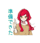 普段着赤髪女子★一年中使える（個別スタンプ：5）