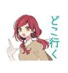 普段着赤髪女子★一年中使える（個別スタンプ：6）