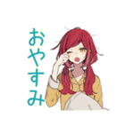 普段着赤髪女子★一年中使える（個別スタンプ：10）