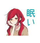 普段着赤髪女子★一年中使える（個別スタンプ：17）