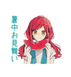 普段着赤髪女子★一年中使える（個別スタンプ：23）