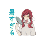 普段着赤髪女子★一年中使える（個別スタンプ：24）